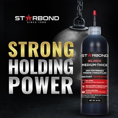 Starbond 16 oz. Black Medium-Thick – Super Glue (Premium Cyanoacrylate CA Glue)