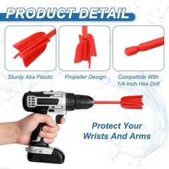 10Pcs 8.7″ ABS Plastic Silicone Resin Mixer Paddle, Red