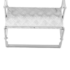 3 Steps Ladder Step Camper Aluminum Alloy Foldable Scissor Stairs Ladder 110kg