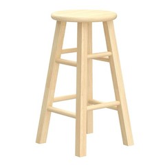 PJ Wood Classic Round-Seat 24″ Tall Kitchen Counter Stools, Natural, (Used)