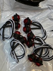 4 Qty of 50-Pack Mini Round 3/4″ Clear Lens Red LED Buttons (200 Qty Total)