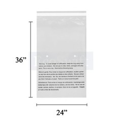 1-1000 24X36 EcoSwift LARGE JUMBO Self Seal Suffocation Warning Clear Poly Bags