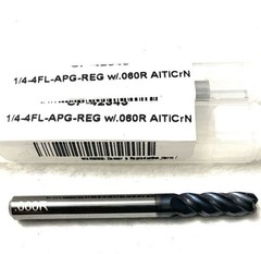 2PC Carbide Plus 1/4″ 4FL Corner Radius End Mill .06R Carbide AlTiCrN 3/4″ LOC