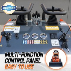 New 24HP Mini Skid Steer Loader 4-in-1 Bucket 3-Stage Pump Hydraulic System