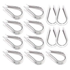 15Pack M8 Stainless Steel Thimble for 5/16 Inch Wire Rope Cable Thimbles Rigging