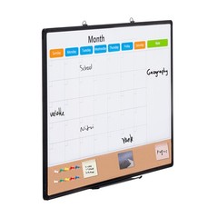 Uimoso 36″x24″Monthly Calendar Whiteboard & Cork Board Combo with Aluminum Frame