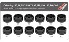 (12pcs.) KTS Crimping U-DIES Aluminum and Copper (For Burndy & Greenlee) Crimper