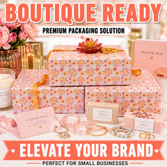 12x10x4 Sunshine Designer Shipping Boxes Pink Floral Gift Mailer Box