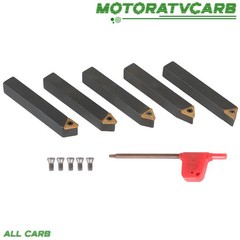 ALL-CARB 5 Pack 3/8″ Carbide Indexable Turning Tool Bit With Carbide Inserts