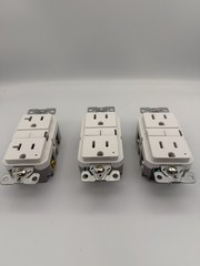 Eaton Tamper Resistant TRGF15W-3 15A/125V GFCI Recept 3-pack White