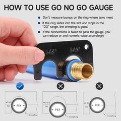 iCrimp 1/2 and 3/4-inch Combo Pex Pipe Crimping Tool for Copper Ring with Gau…
