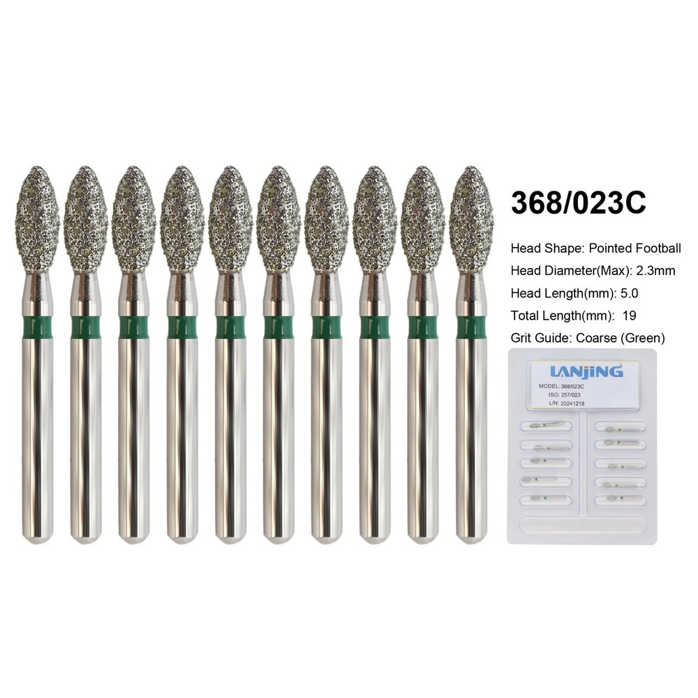 Dental Bur Diamond Burs FG High Speed Round End Taper Cylinder Football Barrel