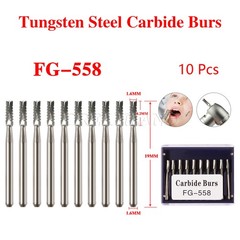 Dental Midwest FG #558 Straight Fissure Crosscut Carbide Burs 100Pk