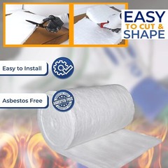 Ceramic Fiber Insulation Blanket – 8# Density – 2400F – 1” x 24” x 96” in size.