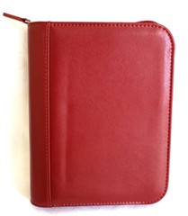 Franklin Covey Classic Red Soft Leather Zip Around Ring Binder Planner 8.5″ NEW
