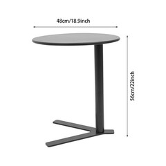 Side Table 22 Inches High Y-shaped Base Circular Top 88 Pounds Capacity Saving