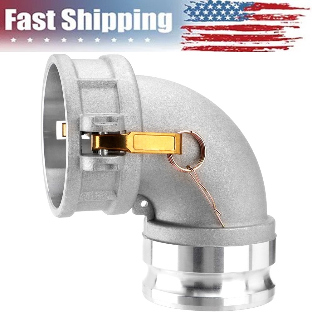 90 Degree Elbow Type DA Cam Camlock and Groove Hose Fitting 4″ Femalex 4″ Male