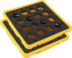 2X Drum Spill Containment Pallet with Drain Outlet, Leakproof Stackable Tray US