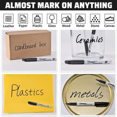 36 Pack Permanent Markers Fine Tip, Black Permanent Marker Pens for Office,