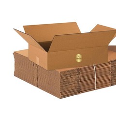 Flat Corrugated Cardboard Shipping Boxes 20″L x 20″W x 4″H | 20x20x4, Kraft