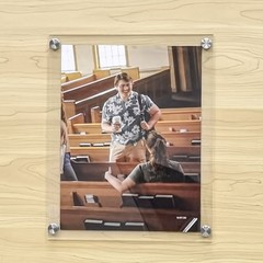 FixtureDisplays 8.5″ X 11″ Modern Acrylic Picture Frame with Standoff Hardware
