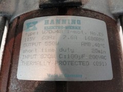Hanning Elektro-Werke W7Dw4B 115V 7.6A 1680RPM Motor w/Lenze reducer gearbox