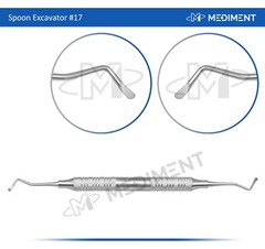 DENTAL PERIODONTAL INSTRUMENT SPOON EXCAVATOR # 17 8MM HOLLOW GRIP STAINLESS