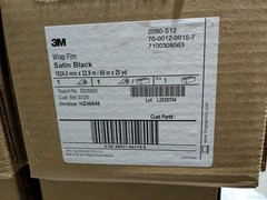 3M Wrap Film Series 2080-S12 Satin Black 60 In. x 25 Yd. Roll 7100308563