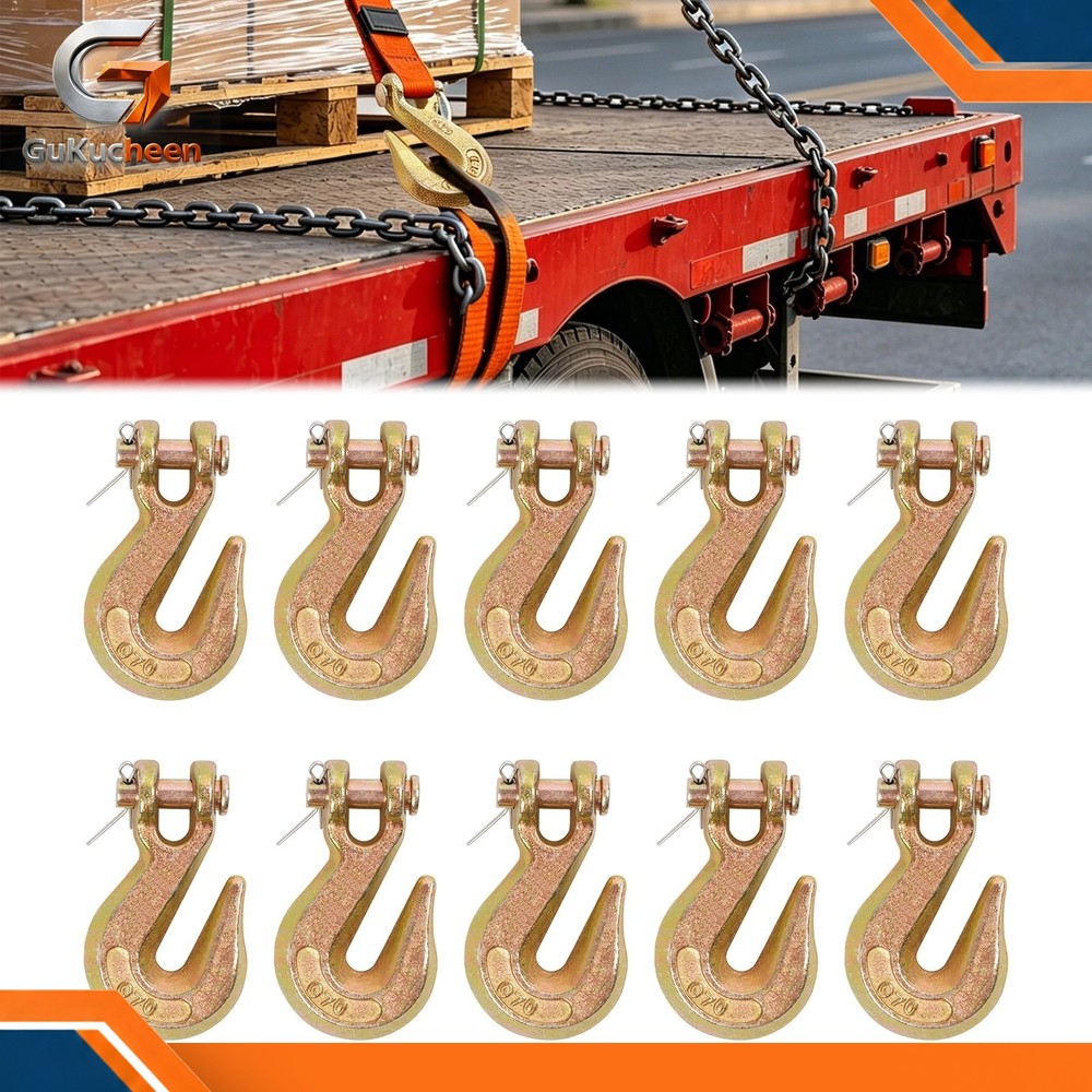 10 Pack Clevis Grab Hook G70 3/8” Chain Hook 26000LBS For Truck Trailer Rigging