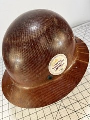 Vintage MSA Skullgard Hard Hat Full Brim Phenolic Resin Fiberglass Safety Helmet