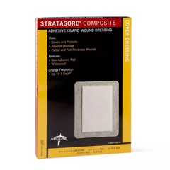 Medline Stratasorb Composite Island Dressing 6 X 7.5 Lot of 10 , MSC3068