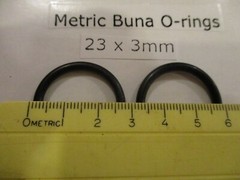 23mm ID x 29mm OD x 3mm thick O-ring. Buna-70. Quan 2.