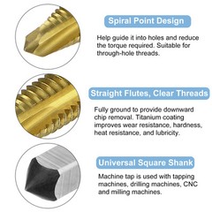 7pcs Spiral Point Tap Set M2 M2.5 M3 M3.5 M4 M5 M6 Metric Ti-Coated Thread Taps