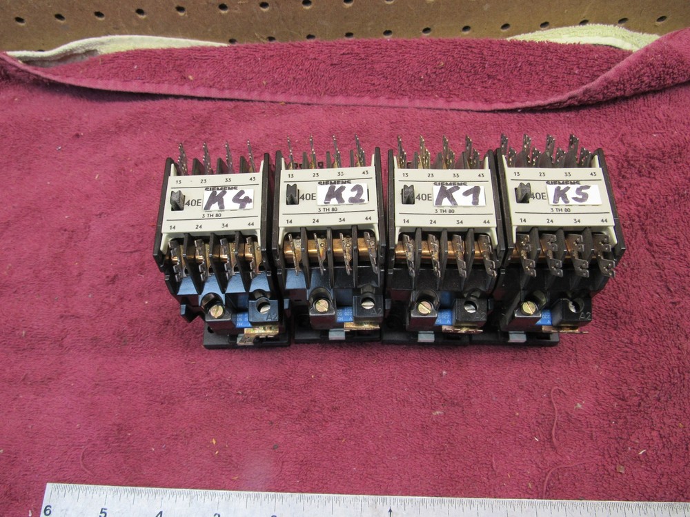 (4) Siemens 3TH80 40-0E Control Relay Contactor