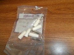 Lot/5 Vintage HH Smith 455 White Solderless Banana Male Plug,15 Amps 1 KV.NOS