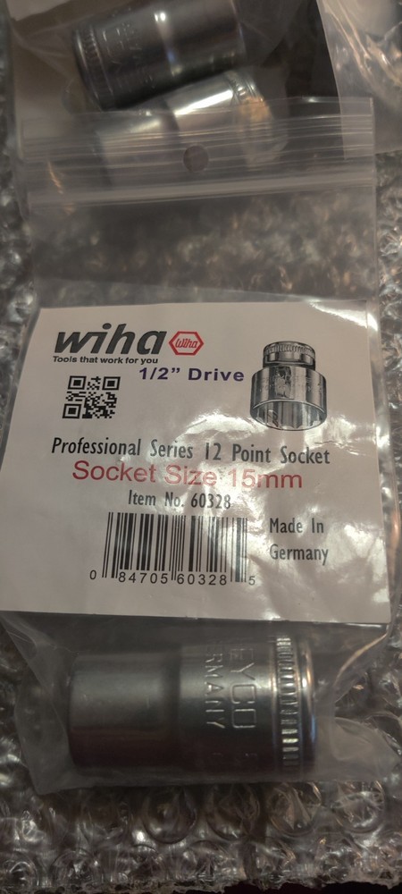 Wiha Heyco 60328 12 Point – 1/2″ Drive Socket 15mm Made in Germany