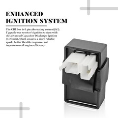 Ignition Coil Kit with 6 Pin AC CDI Box Spark Plug for Cg125Cc 150Cc 200Cc 250Cc