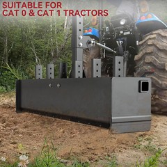 55-Inch Box Blade Tractor Attachment Featuring 6 Scarifier Shanks for Cat 0 & 1