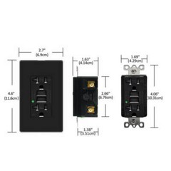 Black GFCI Outlet 20Amp Tamper Resistant Weather Resistant Duplex Receptacle NEW