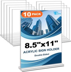 Sturdy T-Shaped Acrylic Sign Holders 8.5 x 11 – Perfect for Weddings & Business
