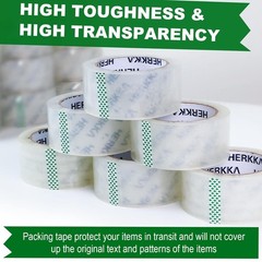 Clear Packing Tape – 18 Rolls, Thicker & Sturdy for Shipping
