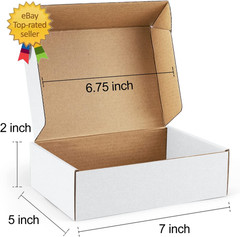 Shipping Boxes 7X5X2 Inches White Small Mailing Boxes 25 Pack Cardboard