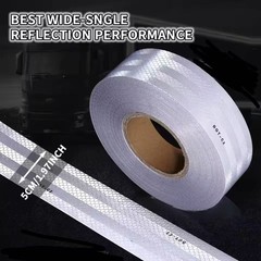 White DOT-C2 Reflective Tape Conspiciuity Safety Caution Night Trailer Truck Car