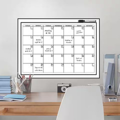 24 In. X 36 In. White Monthly Calendar Memo Board