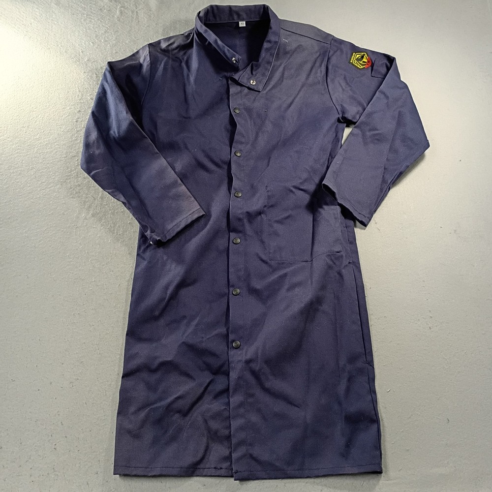 Black Stallion REVCO Flame Resistant Cotton Shop Coat Welding Lab Jacket Blue XS