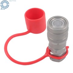 3/8″ Flat Face Hydraulic Quick Coupler Set w/ Dust Caps 3/8″ NPT