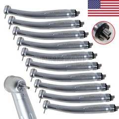 10pcs Dental High Speed Handpiece Standard Push Button Single Way Spary 4 Holes