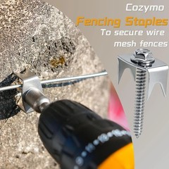 200 Pack of 1.6 Inch Galvanized Steel Fence Staples – Easy Screw Installation