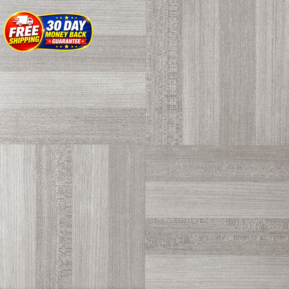 Nexus Self Adhesive 12-Inch Vinyl Floor Tiles, 20 20 Ash Grey Wood