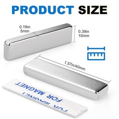 Strong Magnets Bar, 6 Pack Heavy Duty Magnetic Strips with Adhesive Backing, Pow